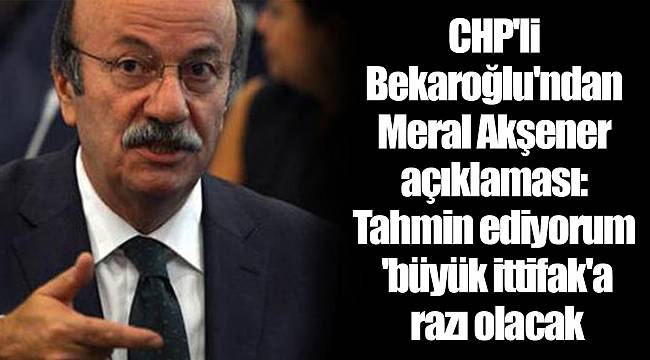 CHP'li Bekaroğlu'ndan Meral Akşener açıklaması: Tahmin ediyorum 'büyük ittifak'a razı olacak
