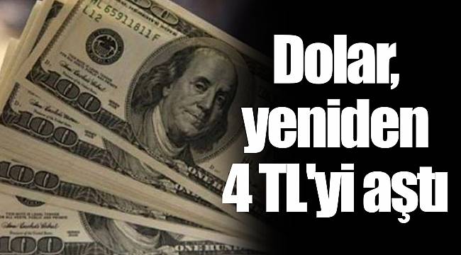 Dolar, yeniden 4 TL'yi aştı
