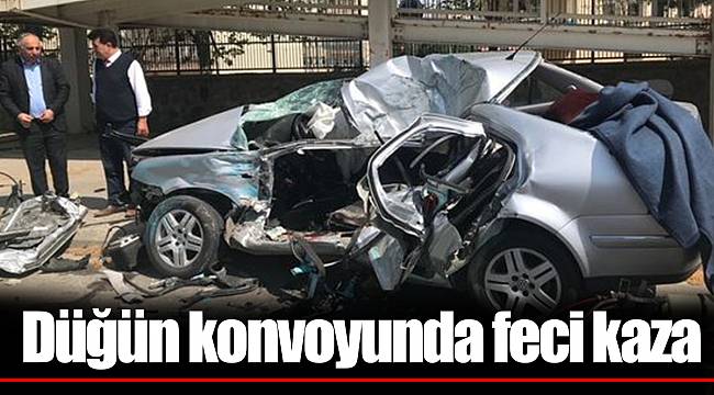 Düğün konvoyunda feci kaza