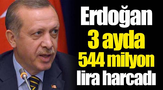 Erdoğan 3 ayda 544 milyon lira harcadı