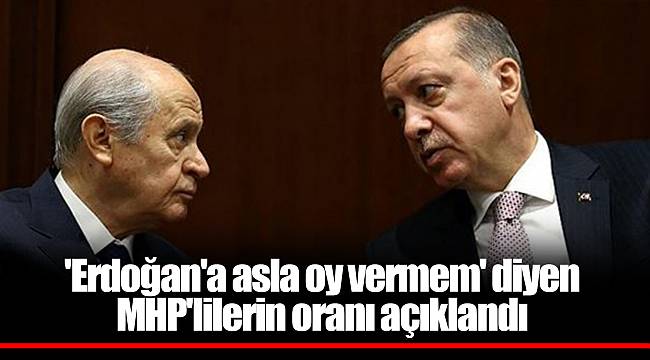 'Erdoğan'a asla oy vermem' diyen MHP'lilerin oranı açıklandı