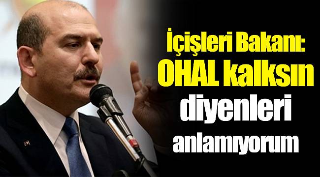 İçişleri Bakanı: OHAL kalksın diyenleri anlamıyorum
