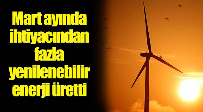 Mart ayında ihtiyacından fazla yenilenebilir enerji üretti