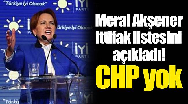 Meral Akşener ittifak listesini açıkladı! CHP yok