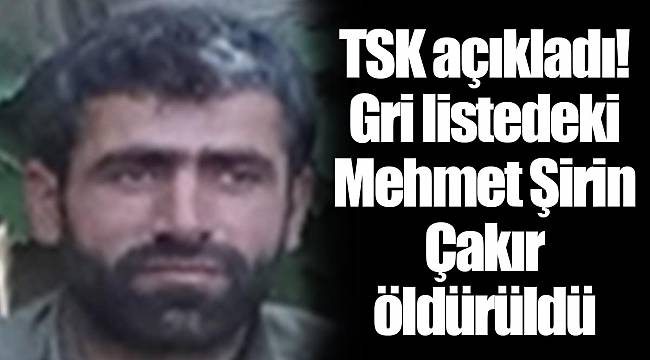TSK açıkladı! Gri listedeki Mehmet Şirin Çakır öldürüldü
