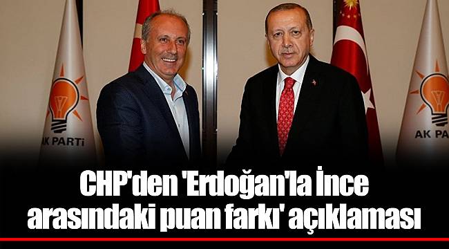 CHP'den 'Erdoğan'la İnce arasındaki puan farkı' açıklaması