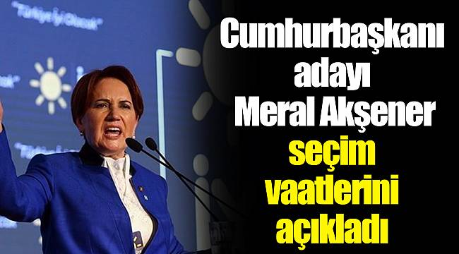Cumhurbaşkanı adayı Meral Akşener seçim vaatlerini açıkladı