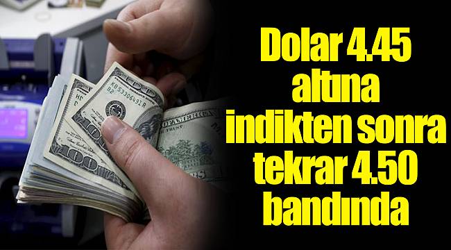 Dolar 4.45 altına indikten sonra tekrar 4.50 bandında