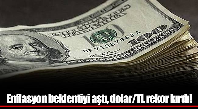 Enflasyon beklentiyi aştı, dolar/TL rekor kırdı!