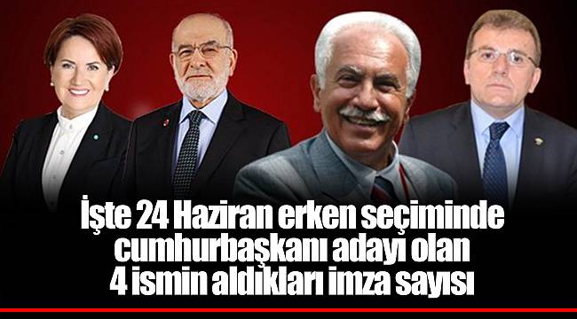 İşte 24 Haziran erken seçiminde cumhurbaşkanı adayı olan 4 ismin aldıkları imza sayısı