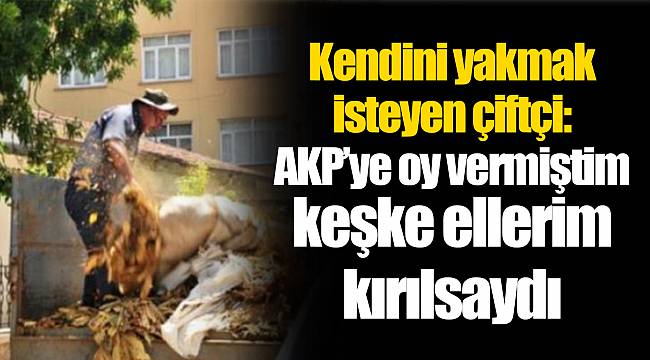 Kendini yakmak isteyen çiftçi: AKP’ye oy vermiştim keşke ellerim kırılsaydı