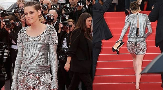 Kristen Stewart'tan Cannes'daki topuklu ayakkabı zorunluluğunu çıplak ayakla protesto etti