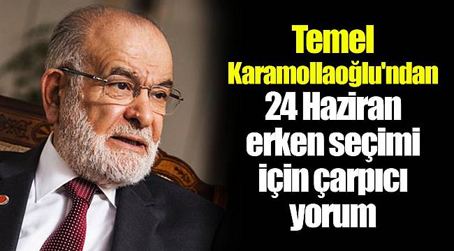 Temel Karamollaoğlu'ndan 24 Haziran erken seçimi için çarpıcı yorum