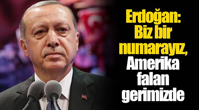 Erdoğan: Biz bir numarayız, Amerika falan gerimizde