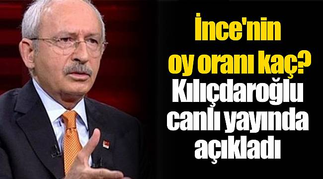 İnce&#039;nin oy oranı kaç? Kılıçdaroğlu canlı yayında açıkladı