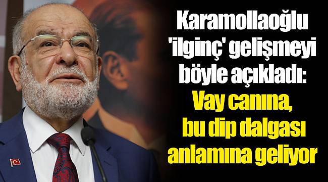 Karamollaoğlu 'ilginç' gelişmeyi böyle açıkladı: Vay canına, bu dip dalgası anlamına geliyor