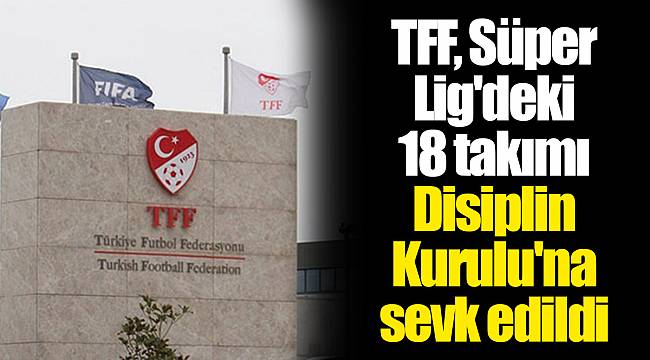 TFF, Süper Lig'deki 18 takımı Disiplin Kurulu'na sevk edildi