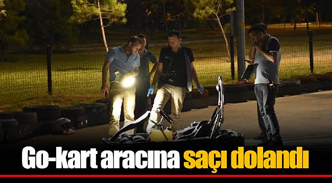 Go-kart aracına saçı dolandı