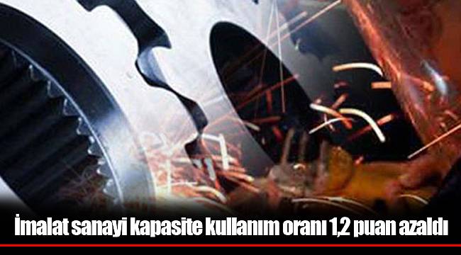 İmalat sanayi kapasite kullanım oranı 1,2 puan azaldı