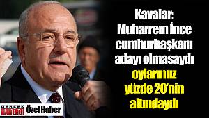 Kavalar: Muharrem İnce cumhurbaşkanı adayı olmasaydı oylarımız yüzde 20'nin altındaydı