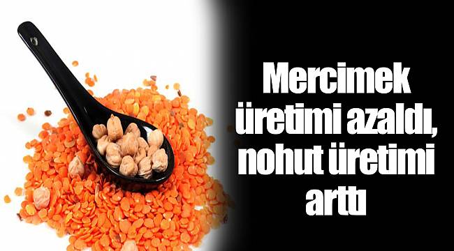 Mercimek üretimi azaldı, nohut üretimi arttı