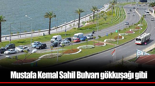 Mustafa Kemal Sahil Bulvarı gökkuşağı gibi