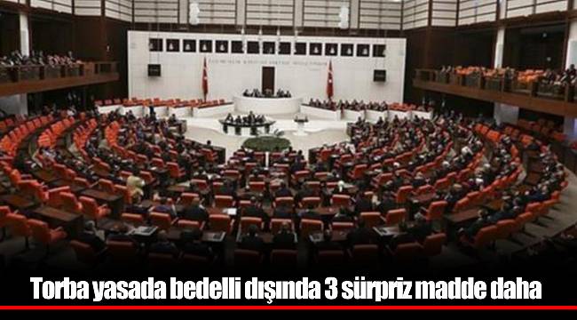 Torba yasada bedelli dışında 3 sürpriz madde daha