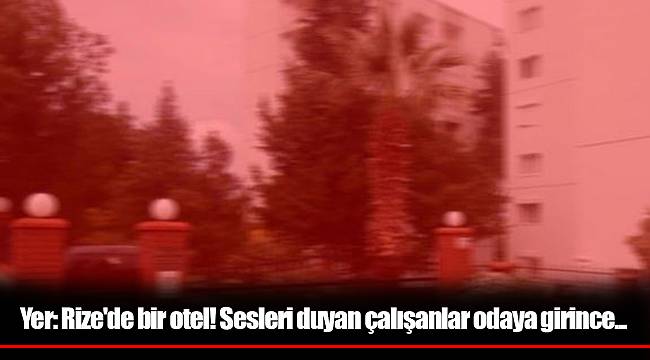 Yer: Rize'de bir otel! Sesleri duyan çalışanlar odaya girince...