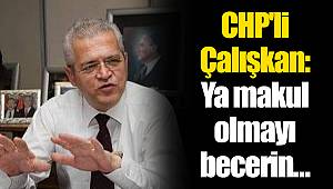 CHP'li Çalışkan:Ya makul olmayı becerin...