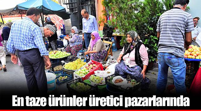 En taze ürünler üretici pazarlarında