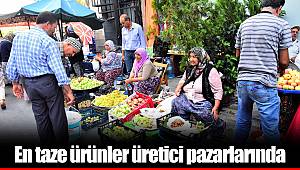En taze ürünler üretici pazarlarında  