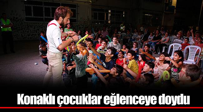 Konaklı çocuklar eğlenceye doydu