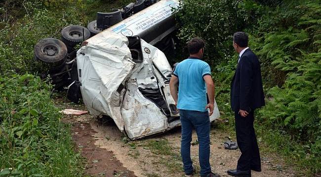 Tanker uçuruma yuvarlandı! Sürücüyü gören şaştı kaldı