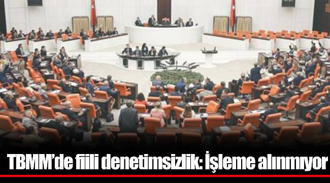 TBMM’de fiili denetimsizlik: İşleme alınmıyor