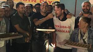 Haluk Levent'ten işçilere baklavalı destek