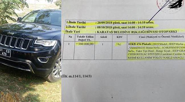 İşçilerin tazminatı ödenmedi, Karataş Belediyesi'nin makam aracı haczedilip satışa çıkarıldı