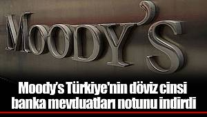 Moody’s Türkiye'nin döviz cinsi banka mevduatları notunu indirdi