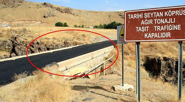Tarihi Şeytan Köprüsü'ne asfalt döktüler