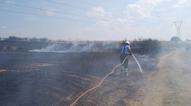 Tekirdağ'da 500 dönüm anız kül oldu