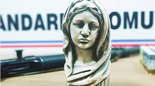 Bartın'da, 'Meryem Ana' figürlü büst ele geçirildi