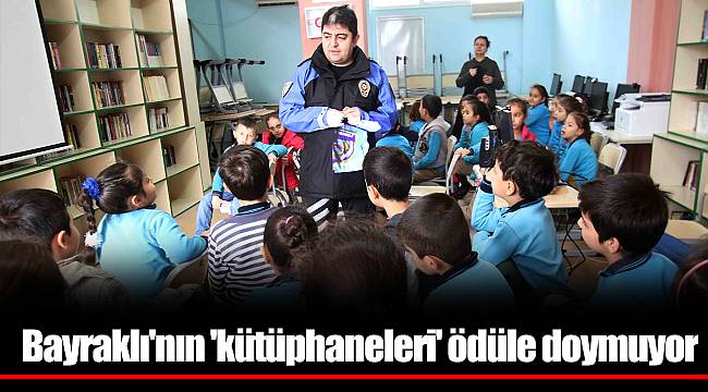 Bayraklı'nın 'kütüphaneleri' ödüle doymuyor