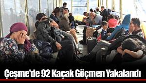 Çeşme'de 92 Kaçak Göçmen Yakalandı