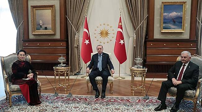 Cumhurbaşkanı Erdoğan, Nguyen Thi Kim Ngan'ı kabul etti