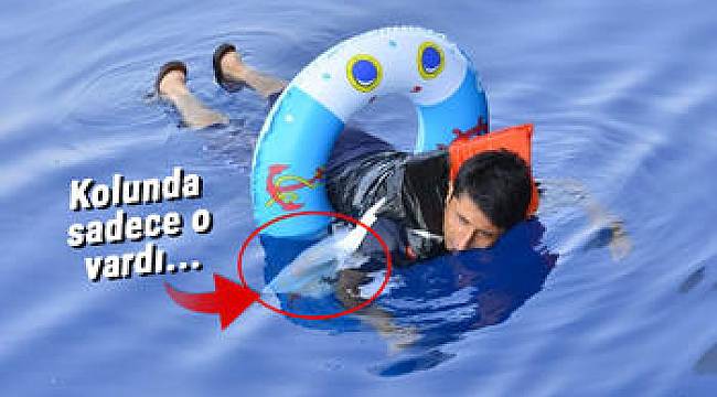 Denizde bu halde yakalandı! 1 ekmek ve çocuk can simidi…