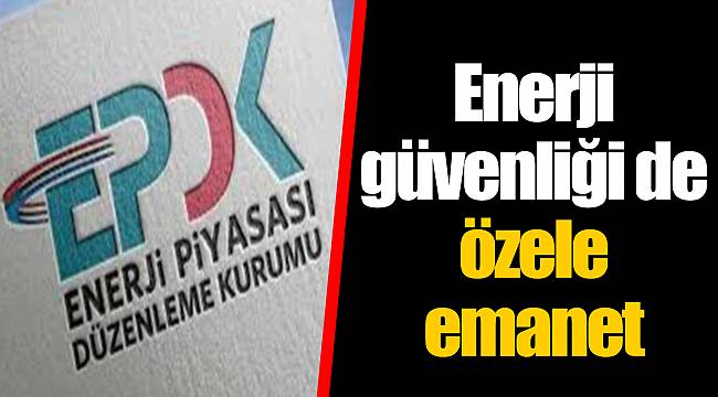 Enerji güvenliği de özele emanet