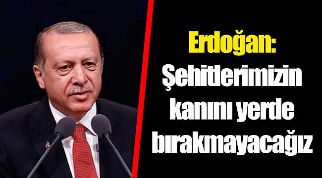 Erdoğan: Şehitlerimizin kanını yerde bırakmayacağız