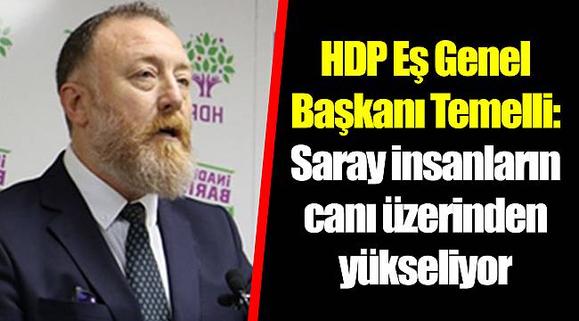 HDP Eş Genel Başkanı Temelli: Saray insanların canı üzerinden yükseliyor