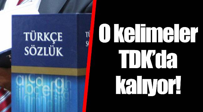 O kelimeler TDK'da kalıyor!