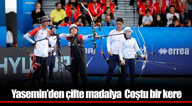 Yasemin’den çifte madalya  Coştu bir kere