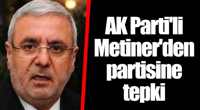AK Parti'li Metiner'den partisine tepki